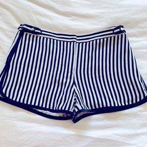 DVF striped silk shorts